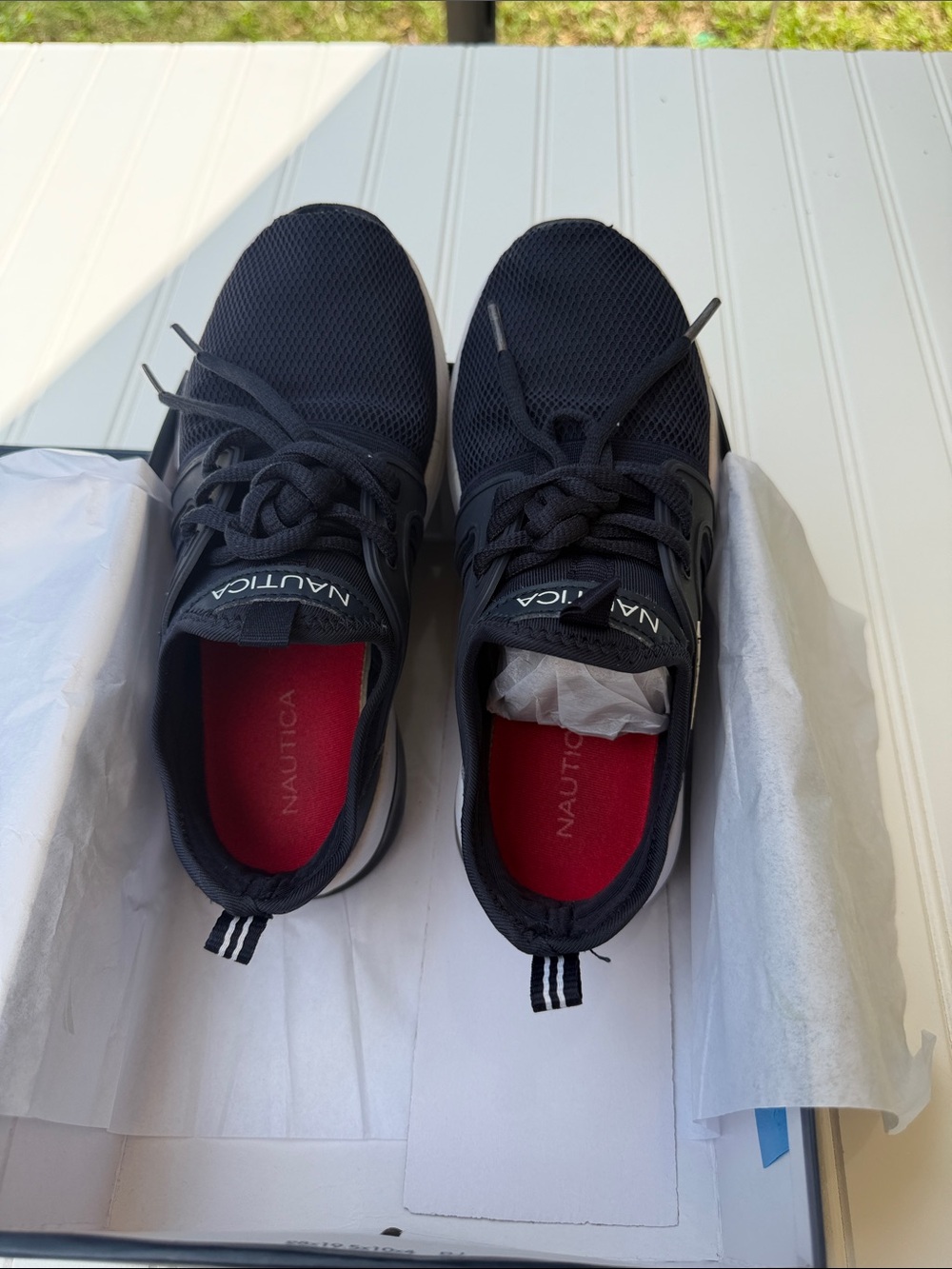 Nautica Men's Black Sneakers with Red Insoles